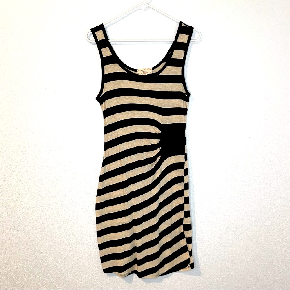 Pink Rose striped midi dress